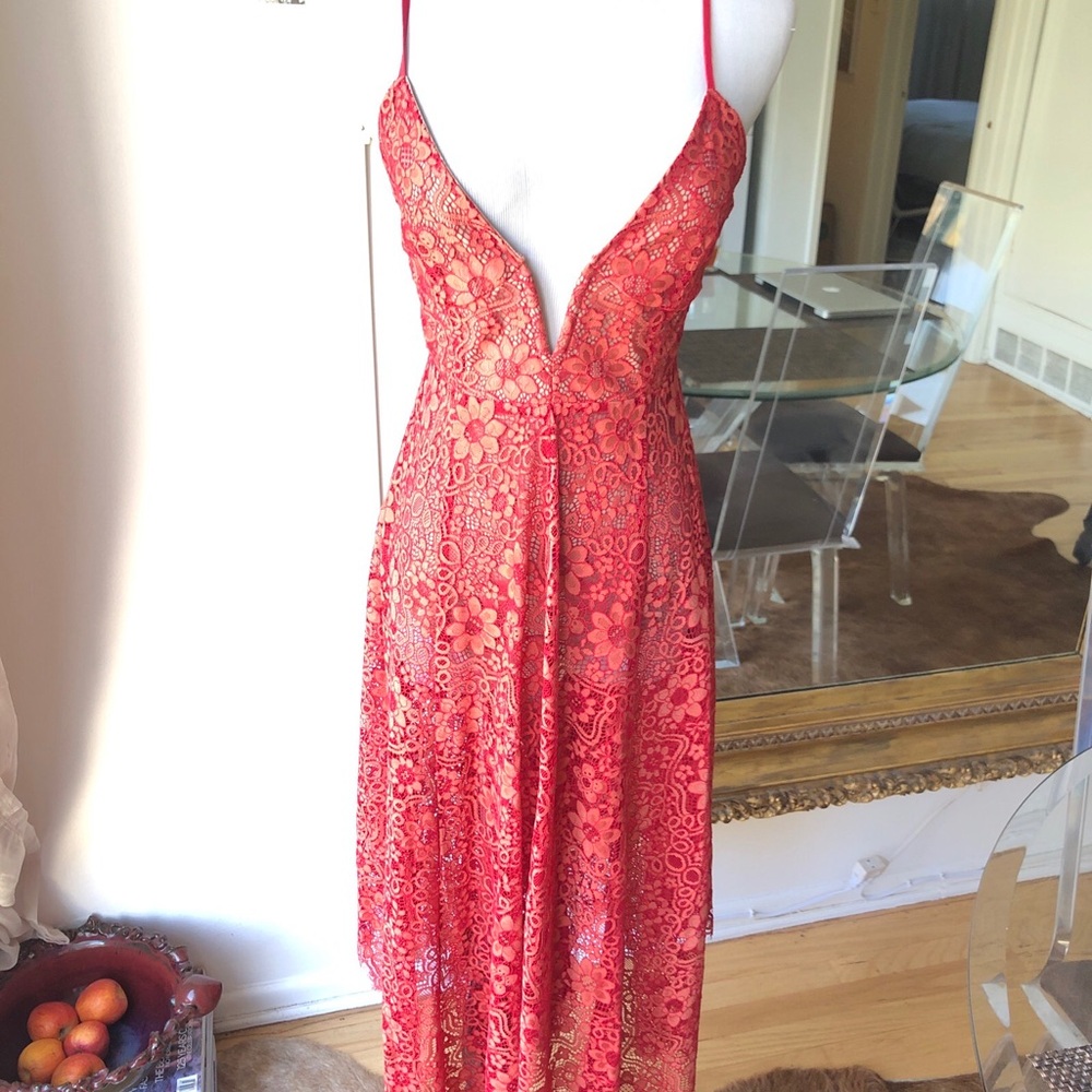 For love and lemons pink lace dress size Xs